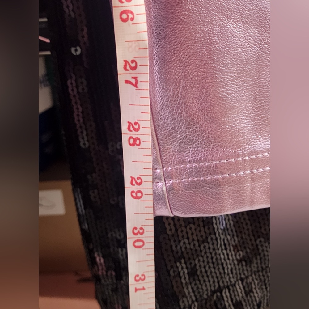 Topshop straight leg faux leather pants in metallic pink Sz 8 NWOT - Picture 12 of 12